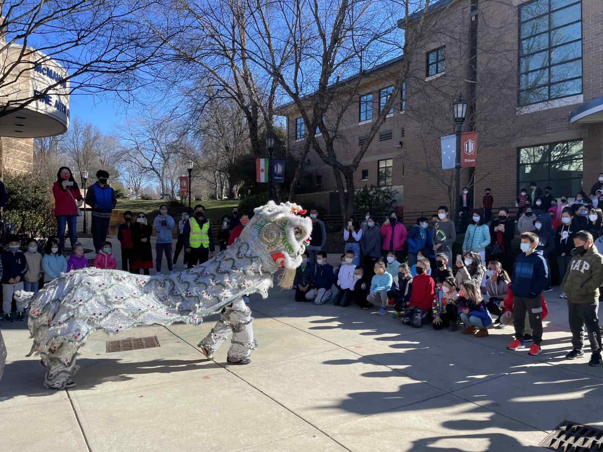 Lion dance performance at a CCA event